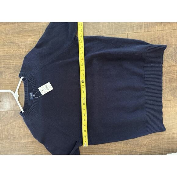 J Crew Wool Sweater Mens M Navy Slim Fit V Neck Lightweight Long Sleeve New - Picture 4 of 5